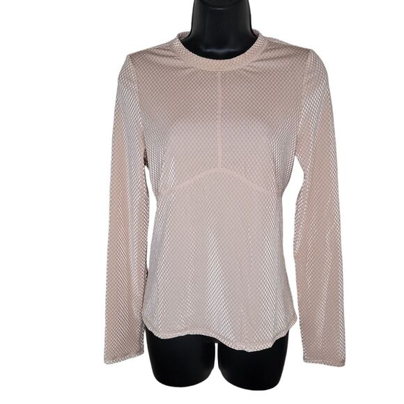 Fabletics Nwot Velour Seamed Long-Sleeve Top Size Small Natural Blush - Picture 2 of 8
